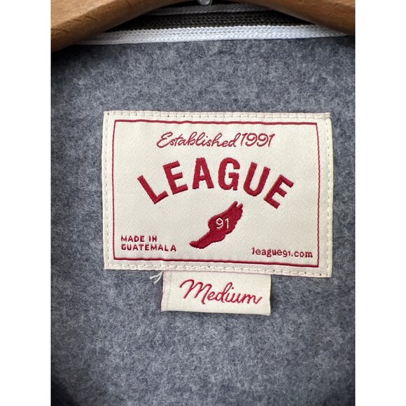 League 91 Moab Utah Collared Pullover Sweatshirt Womens Medium Heather Navy NEW - Picture 4 of 10